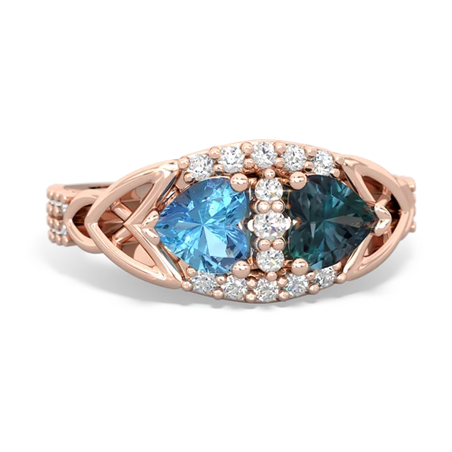 blue topaz-alexandrite keepsake engagement ring