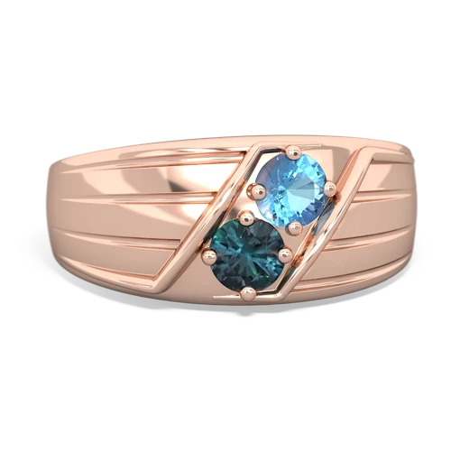 blue topaz-alexandrite mens ring