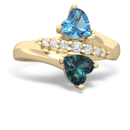 blue topaz-alexandrite modern ring