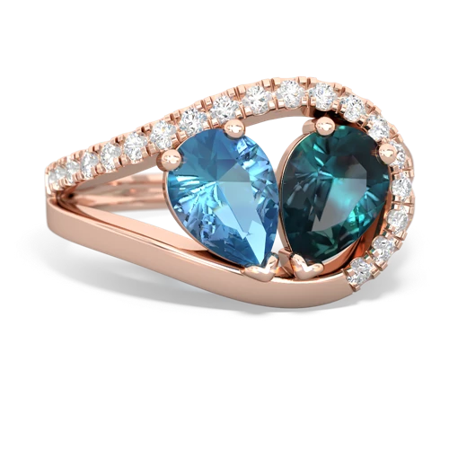 blue topaz-alexandrite pave heart ring