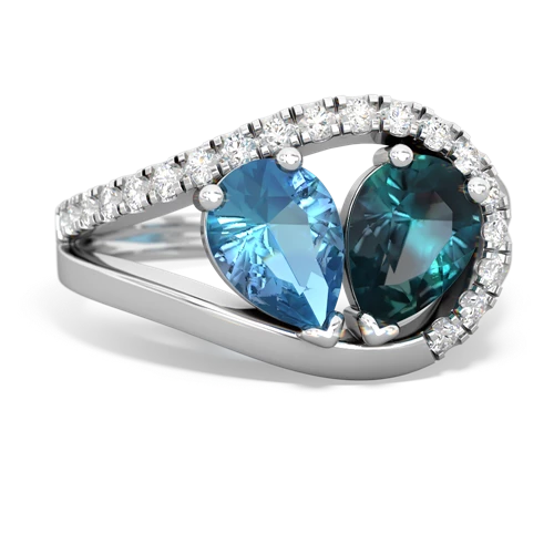 blue topaz-alexandrite pave heart ring