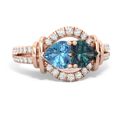 blue topaz-alexandrite pave keepsake ring