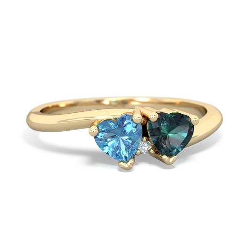 blue topaz-alexandrite sweethearts promise ring