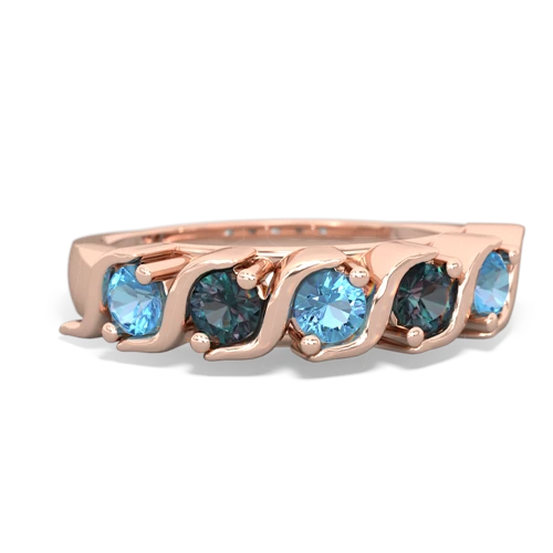 blue topaz-alexandrite timeless ring