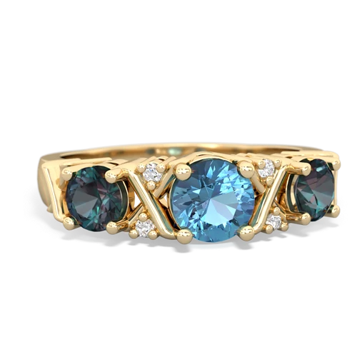 blue topaz-alexandrite timeless ring