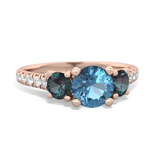 blue topaz-alexandrite trellis pave ring