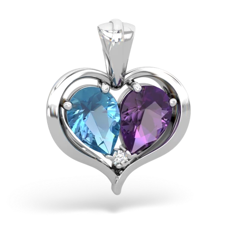 Blue Topaz Genuine Swiss Blue Topaz with Genuine Amethyst Two Become One pendant Pendant