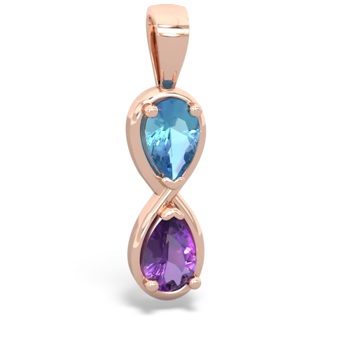 blue topaz-amethyst infinity pendant