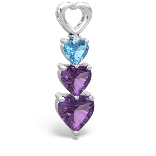 blue topaz-amethyst three stone pendant