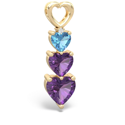 Blue Topaz Genuine Swiss Blue Topaz with Genuine Amethyst and  Past Present Future pendant Pendant