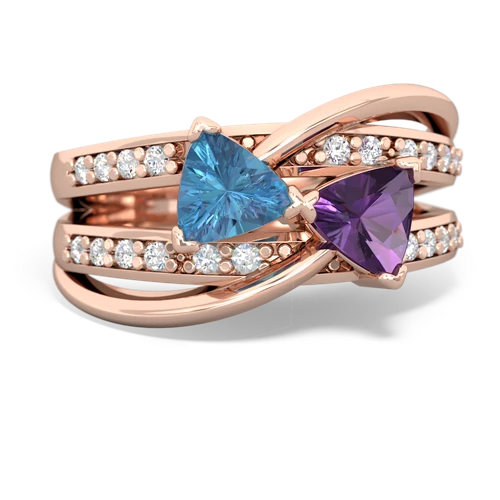 blue topaz-amethyst couture ring