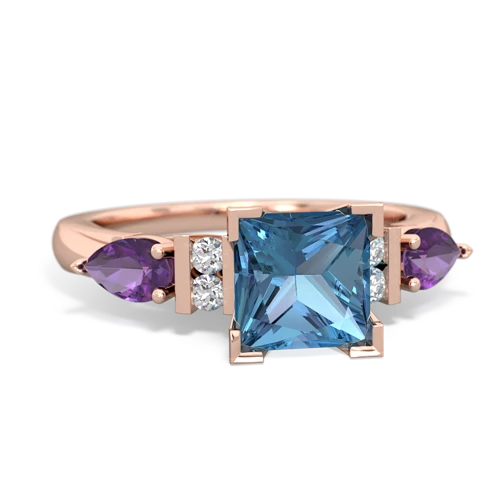 blue topaz-amethyst engagement ring