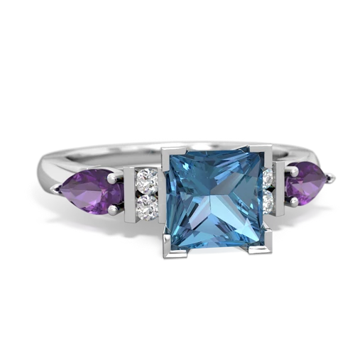 blue topaz-amethyst engagement ring