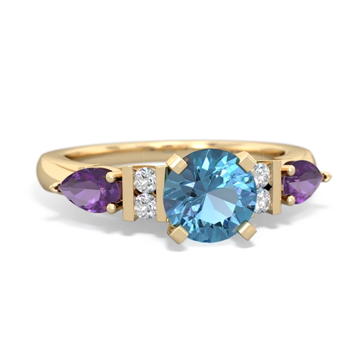 blue topaz-amethyst engagement ring