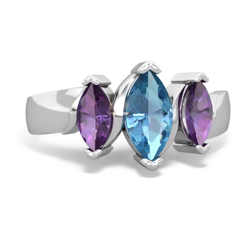 blue topaz-amethyst keepsake ring