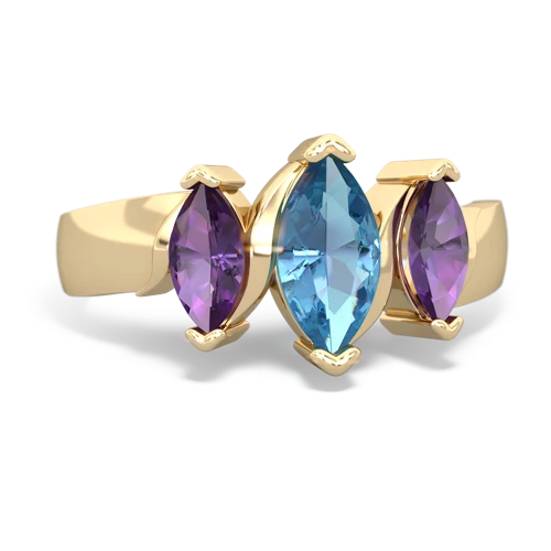 blue topaz-amethyst keepsake ring