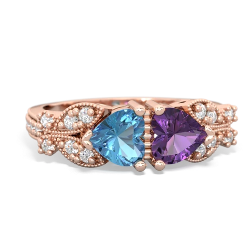 blue topaz-amethyst keepsake butterfly ring