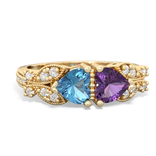 blue topaz-amethyst keepsake butterfly ring