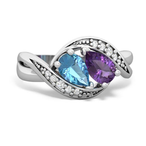 blue topaz-amethyst keepsake curls ring