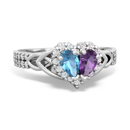 blue topaz-amethyst keepsake engagement ring