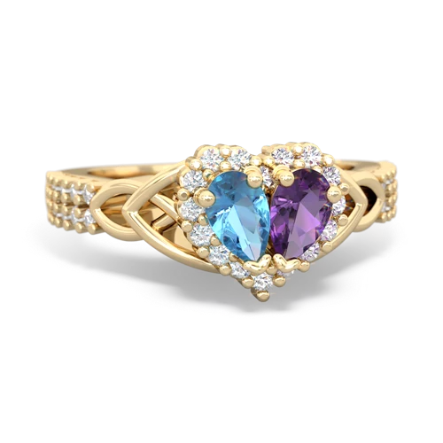 blue topaz-amethyst keepsake engagement ring