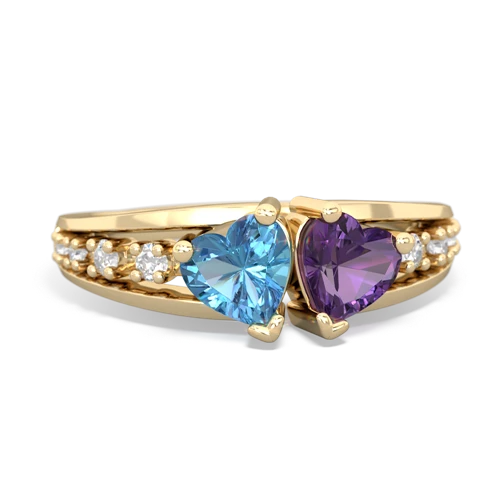 blue topaz-amethyst modern ring