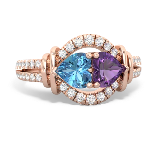 blue topaz-amethyst pave keepsake ring