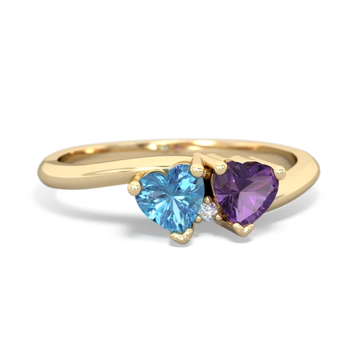 blue topaz-amethyst sweethearts promise ring