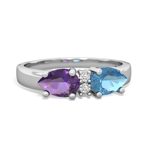 blue topaz-amethyst timeless ring