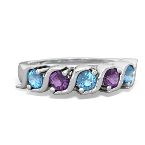 blue topaz-amethyst timeless ring