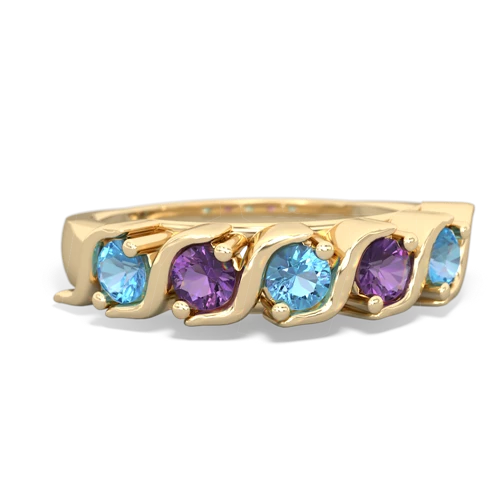 blue topaz-amethyst timeless ring