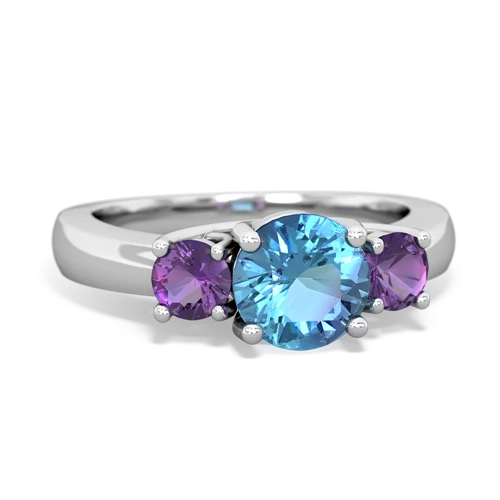 blue topaz-amethyst timeless ring