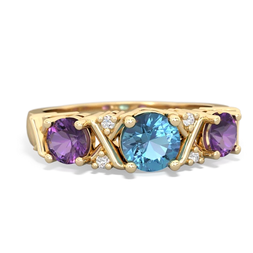 blue topaz-amethyst timeless ring