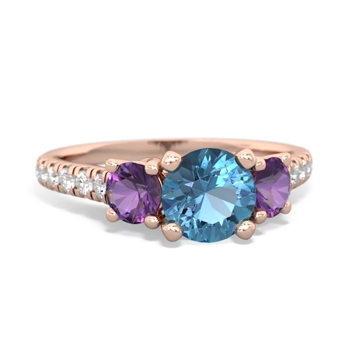 blue topaz-amethyst trellis pave ring