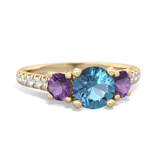 blue topaz-amethyst trellis pave ring