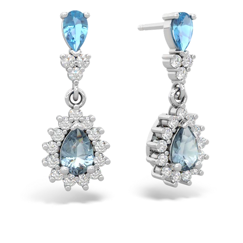 blue topaz-aquamarine dangle earrings