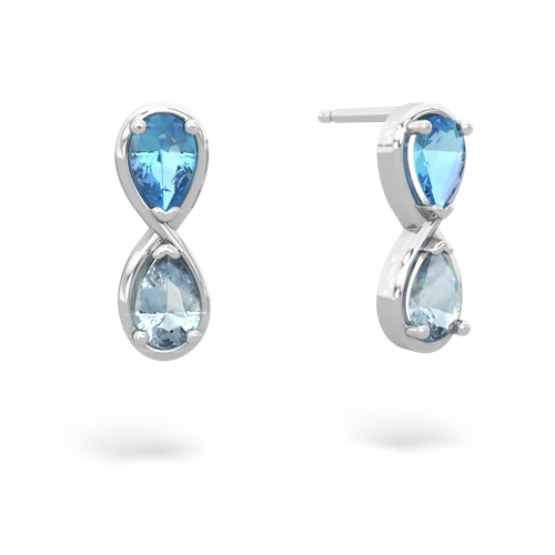blue topaz-aquamarine infinity earrings