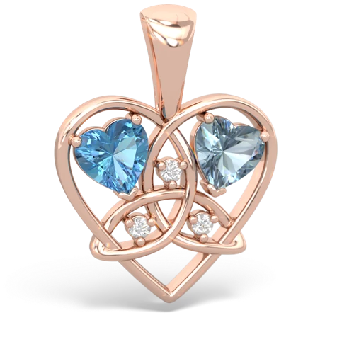 blue topaz-aquamarine celtic heart pendant