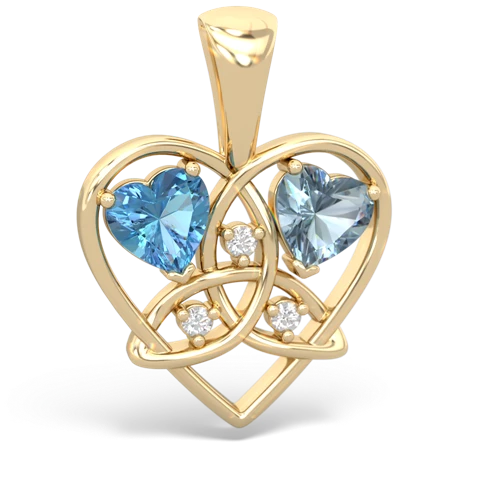 blue topaz-aquamarine celtic heart pendant