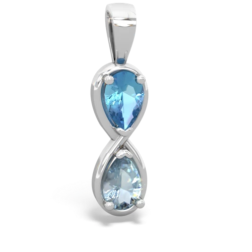 blue topaz-aquamarine infinity pendant