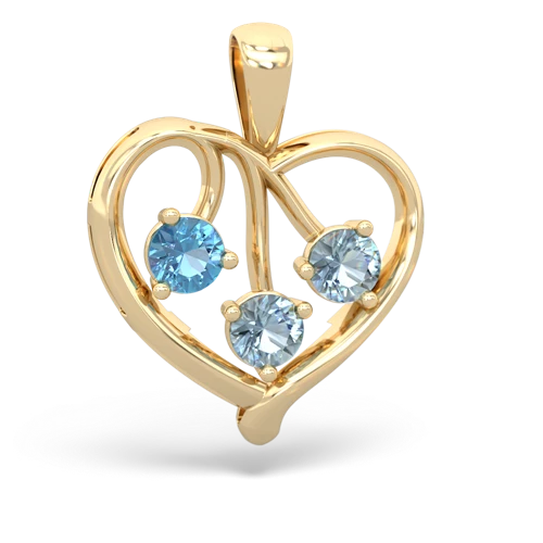 blue topaz-aquamarine love heart pendant