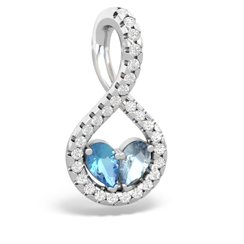 blue topaz-aquamarine pave twist pendant