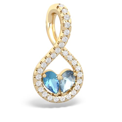 blue topaz-aquamarine pave twist pendant