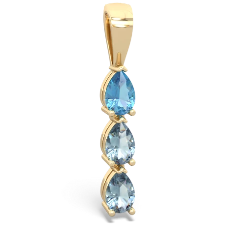 blue topaz-aquamarine three stone pendant
