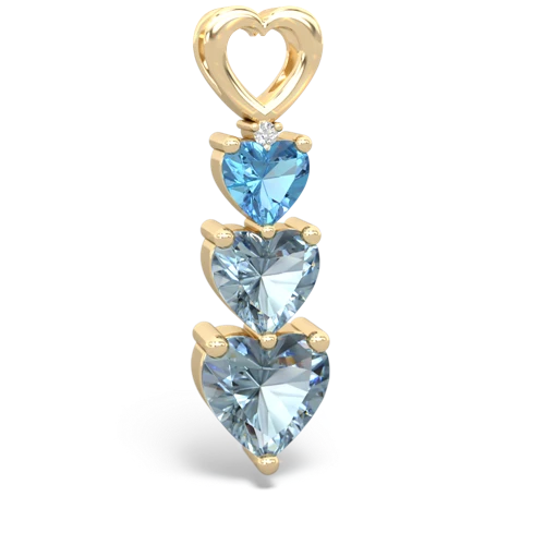 Blue Topaz Genuine Swiss Blue Topaz with Genuine Aquamarine and Genuine Smoky Quartz Past Present Future pendant Pendant