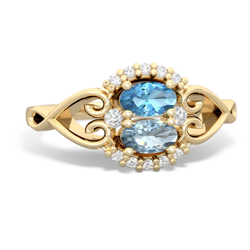 blue topaz-aquamarine antique keepsake ring