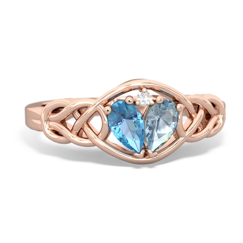 blue topaz-aquamarine celtic knot ring