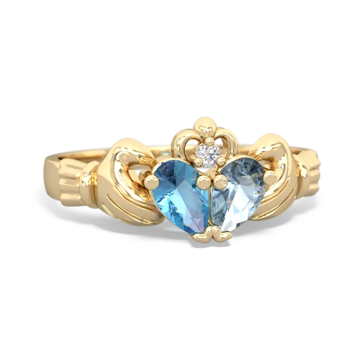 blue topaz-aquamarine claddagh ring