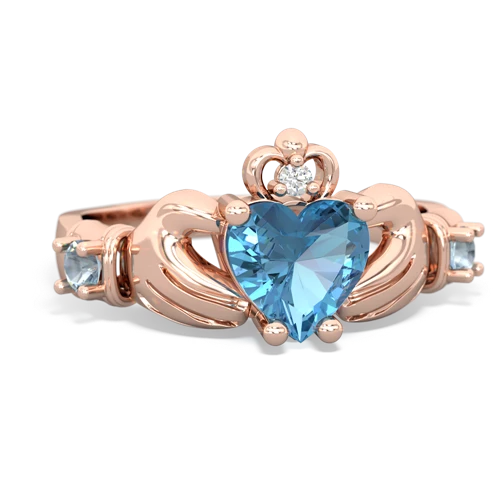 blue topaz-aquamarine claddagh ring