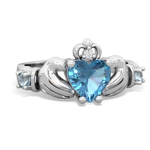 blue topaz-aquamarine claddagh ring